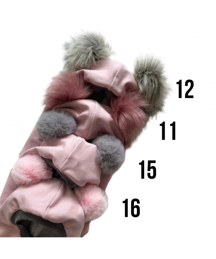 2POMPOM Balaclava (Pink with grey)