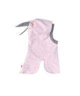 Rabbit Balaclava for girls (Dusty pink with grey)