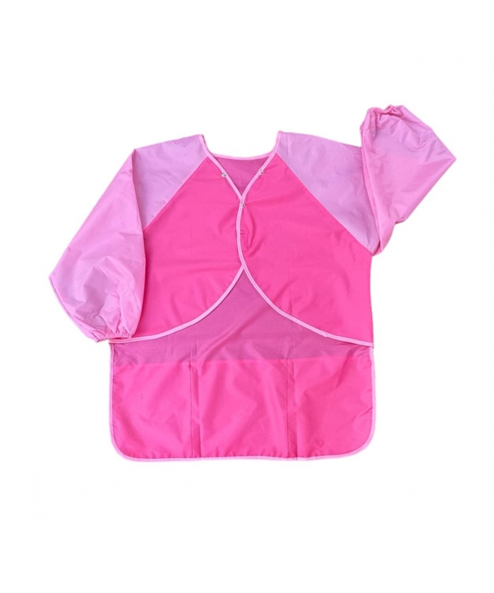 Pink custom art smock for 6-9 years kids