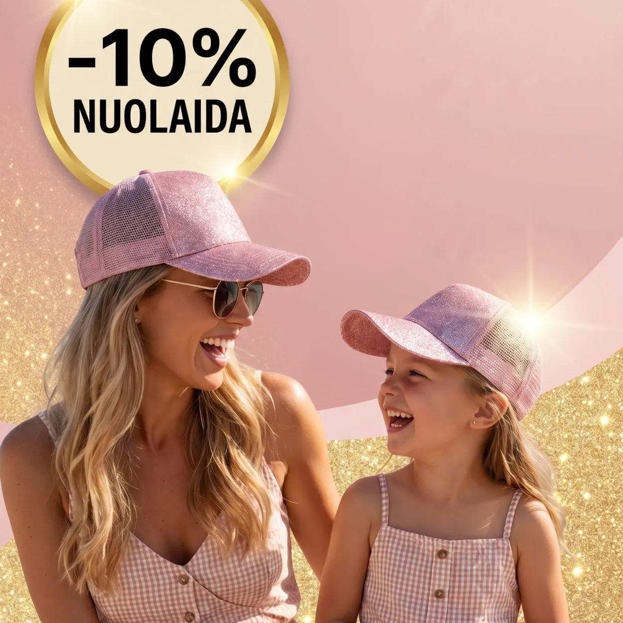Kepurė su snapeliu mamai ir dukrai